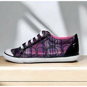 Y2K Coach A1070 Barrett Signature Plaid Low Top Sneaker Size 8.5B